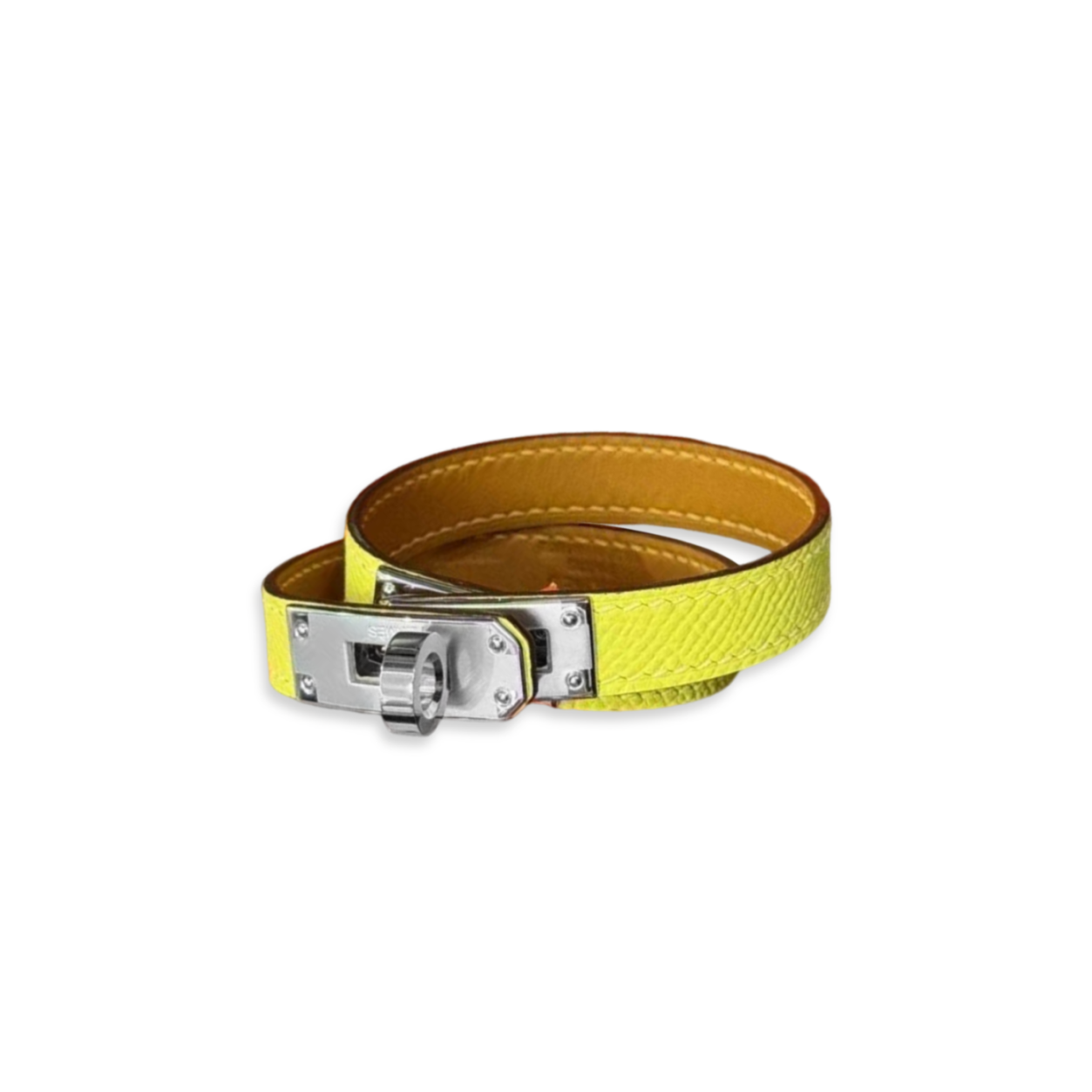 H**me5 kelly double tour bracelet epsom jaune poussin